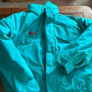 Vintage Columbia 3 in 1. Full coat/remove green shell, inner coat reversible